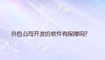 外包公司开发的软件有保障吗?